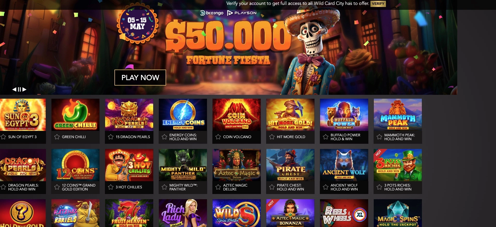 A banner depicting a festive $50,000 jackpot event with a joyful skeleton underlines a captivating promotion.