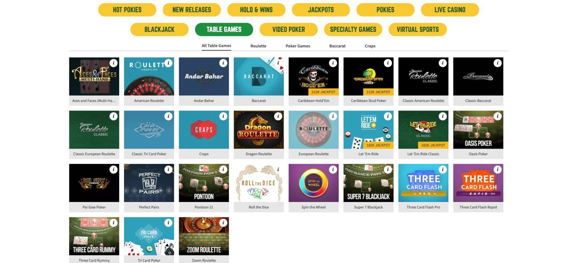 Experience the Table Games Lobby at Joe Fortune Casino