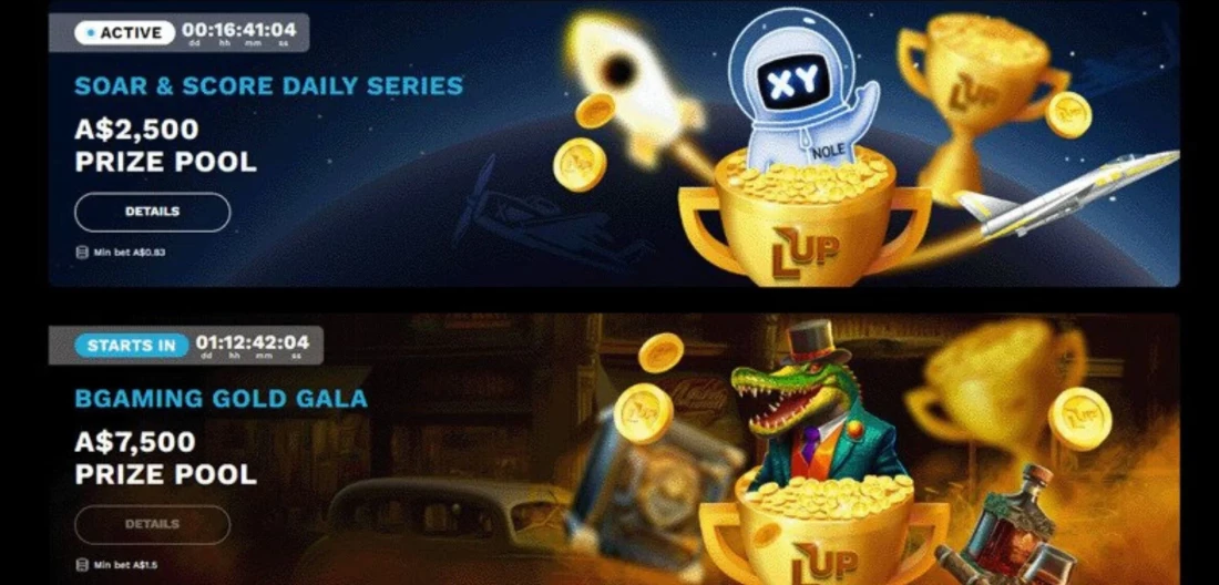LevelUp Casino hosts tournaments with extensive prize pools for participants.