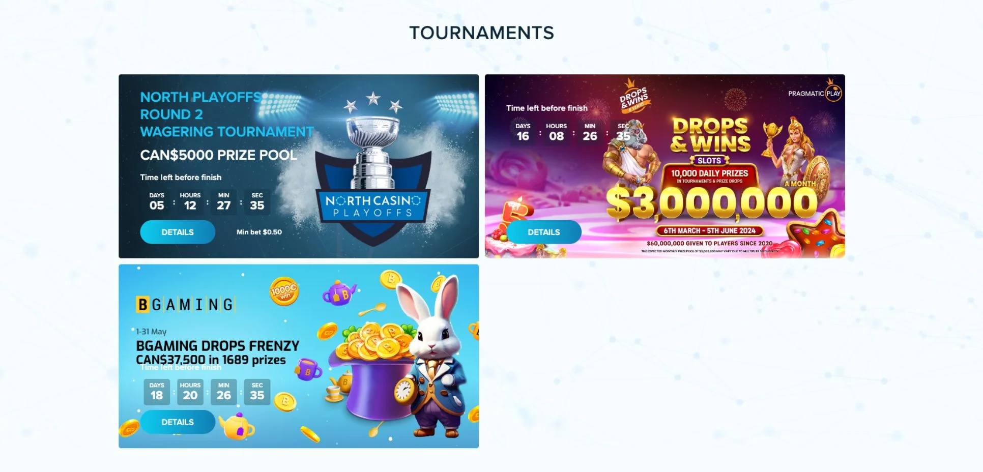 Join and participate in thrilling tournaments at North Casino, in Australia.
