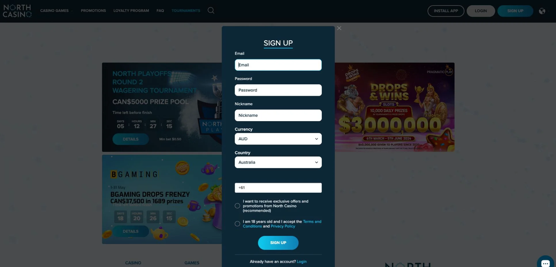Here's how Australians can join North Casino, serving as your guide through the registration process.