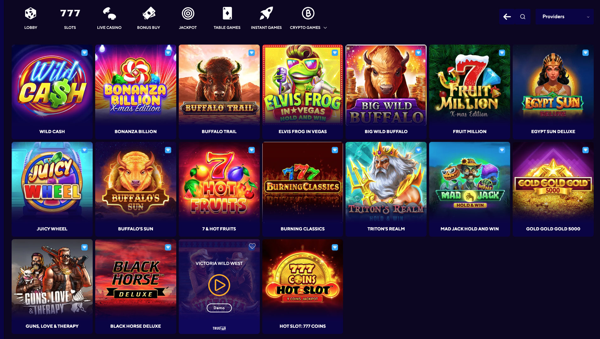 Dazard Casino Games Lobby