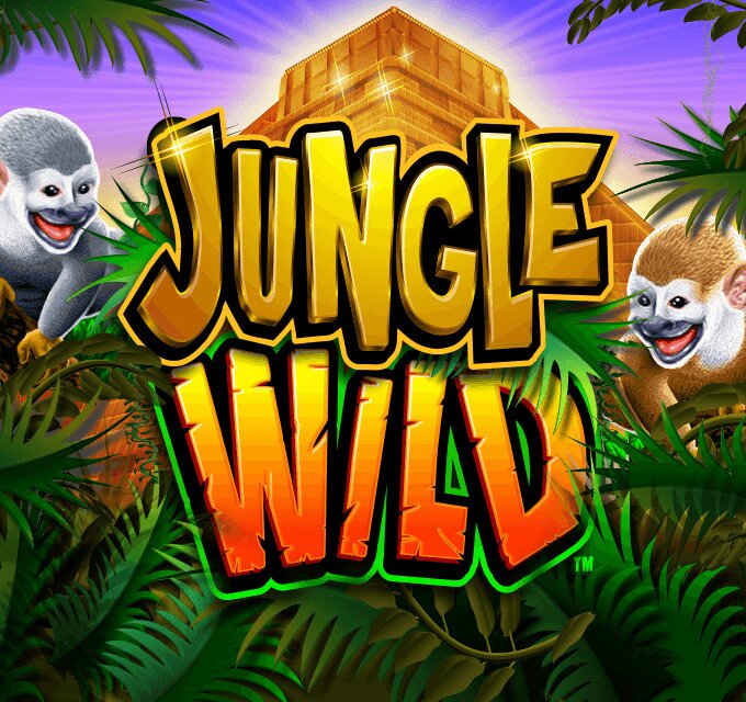 Tropical forest-themed logo with lively monkey characters