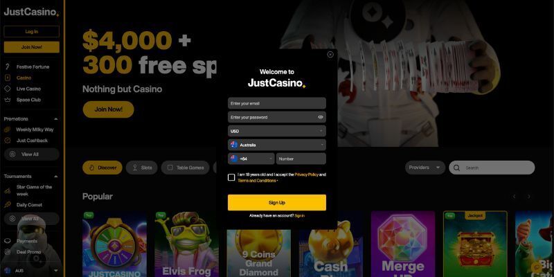 You can look forward to various bonus types like Deposit Bonus, Free Spins, Loyalty Rewards, Reload Bonuses, a VIP Program, Weekly Bonuses, and Welcome Offers.