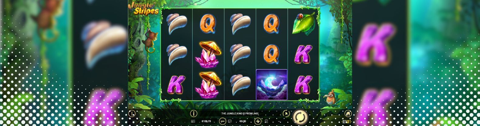 This is an image of the Jungle Stripes slot game by Betsoft.