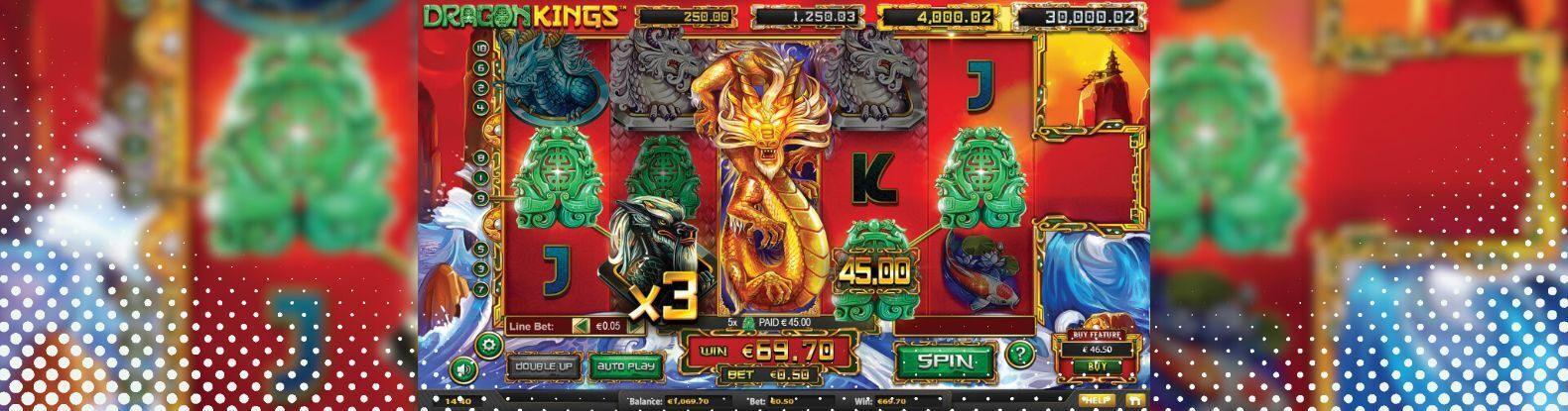 This is an image of the Dragon Kings slot game by Betsoft.