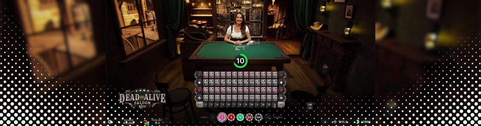 Displayed here is a scene from the captivating Dead or Alive Casino Game by Evolution