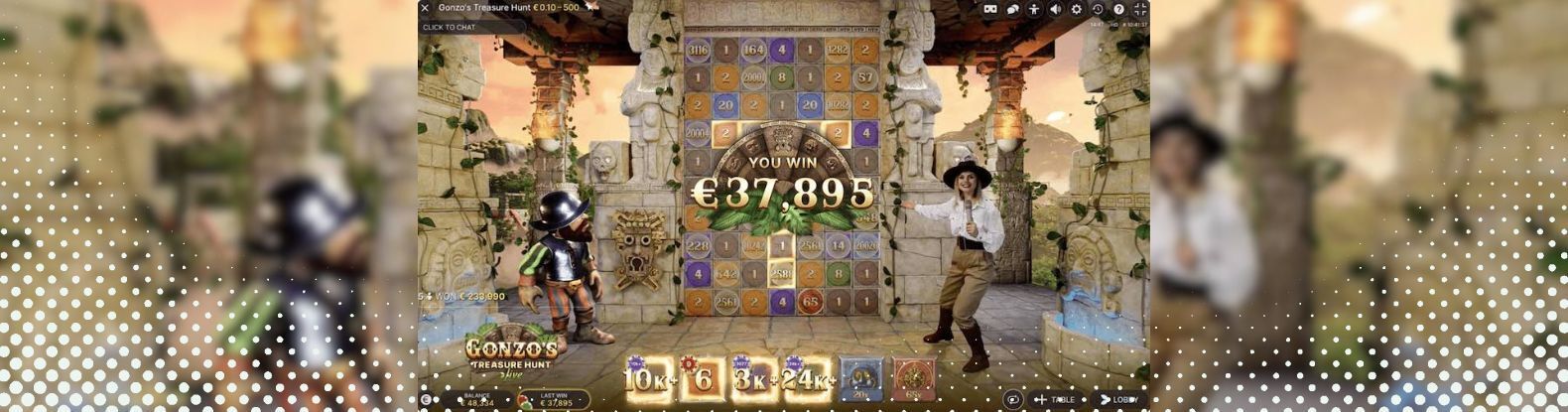 Captured here is a moment from the exciting Gonzo’s Quest Treasure Hunt Casino Game by Evolution