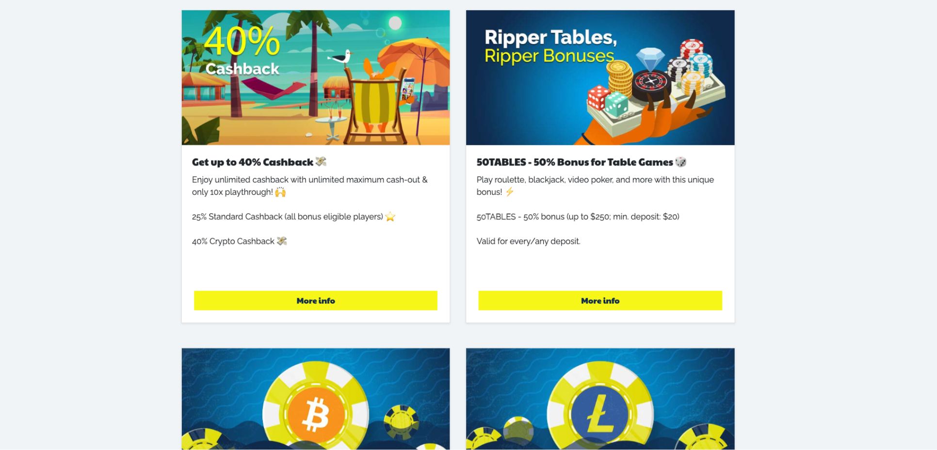 See what promotions Ripper Casino is currently offering.