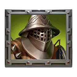 Representing the premium symbols, there are three gladiators, with the red gladiator offering the highest rewards of 60 times your stake for five on a payline.