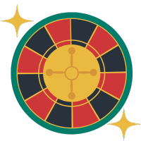 A lively and colorful casino wheel covered in stars, capturing the thrill and fortune associated with gaming.