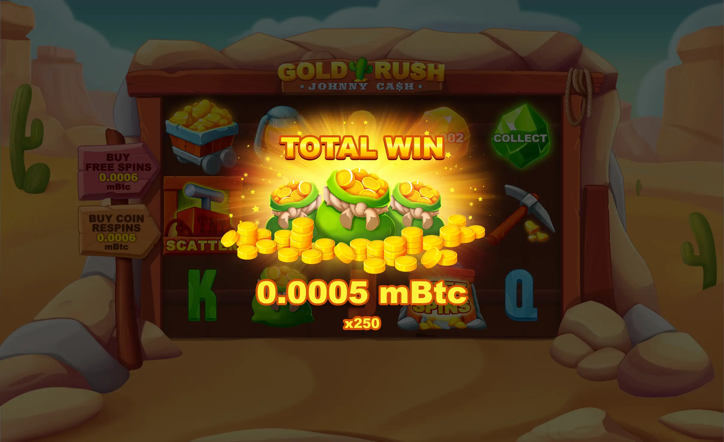 'Gold Rush with Johnny Cash' is a BGaming slot characterized by high volatility, launching players on a treasure hunt led by the charismatic cactus cowboy, Johnny Cash.