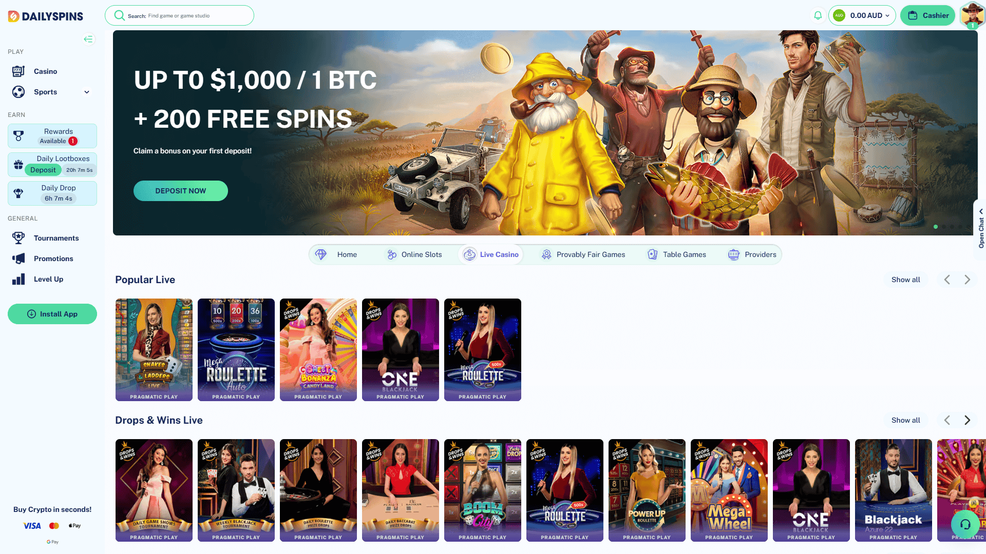 DailySpins Live Casino
