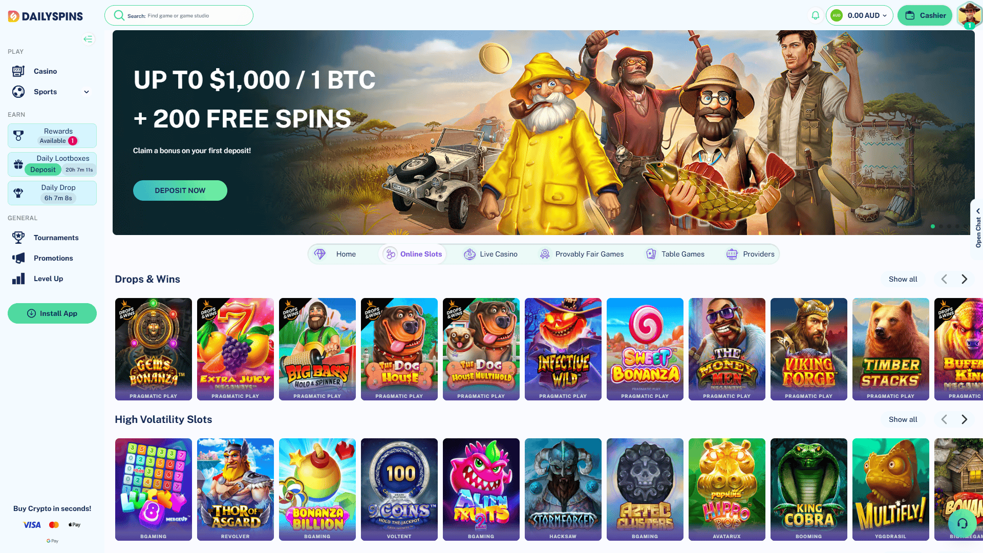 DailySpins Lobby