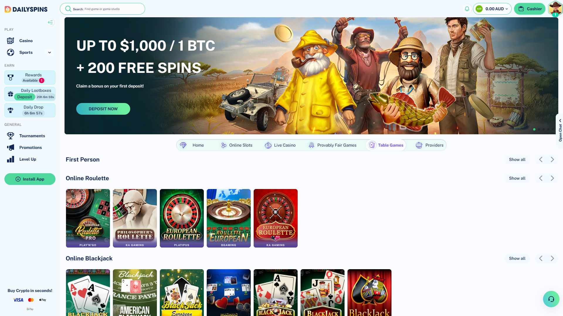 DailySpins - Table Games