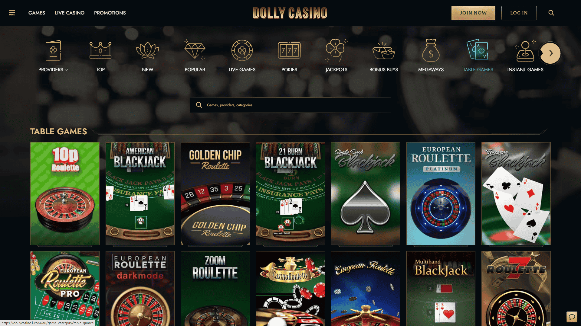Dolly Casino Table Games