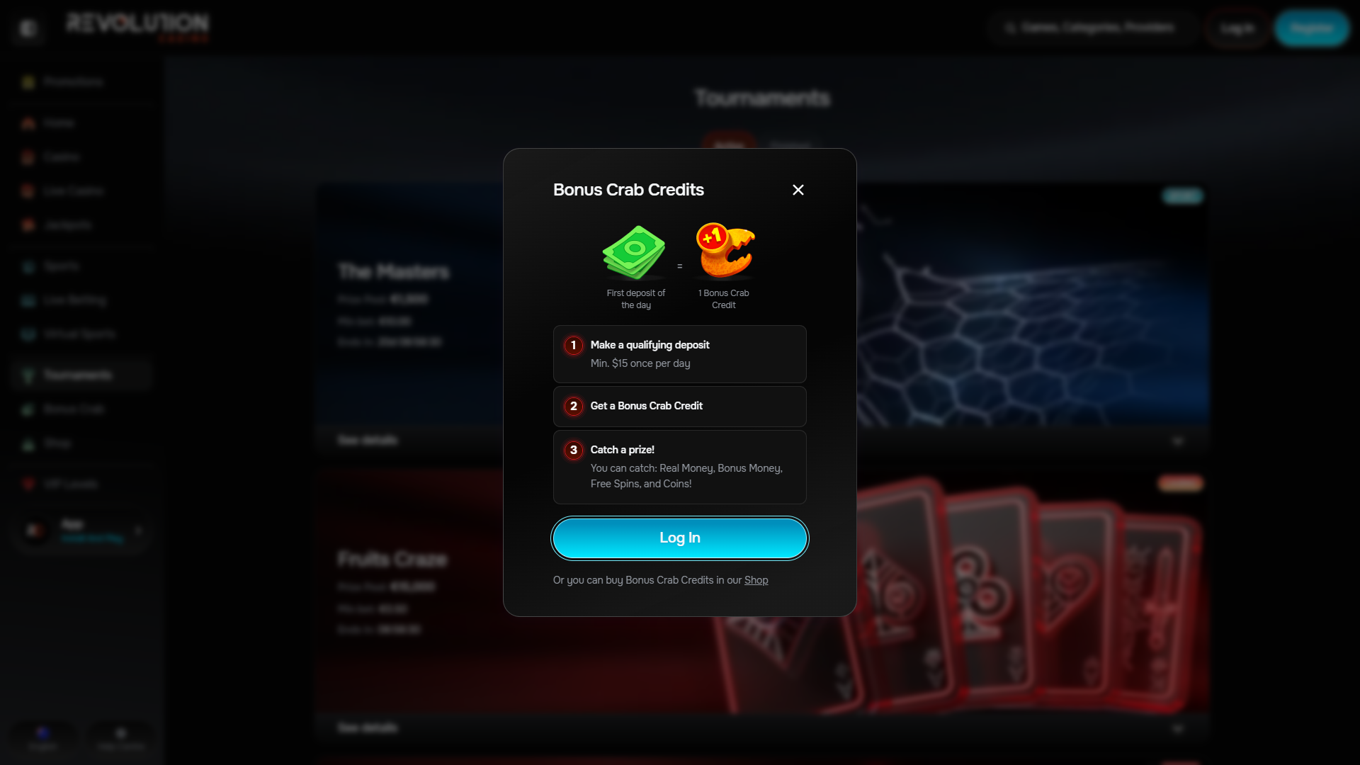 Revolution Casino - Bonus Crabs
