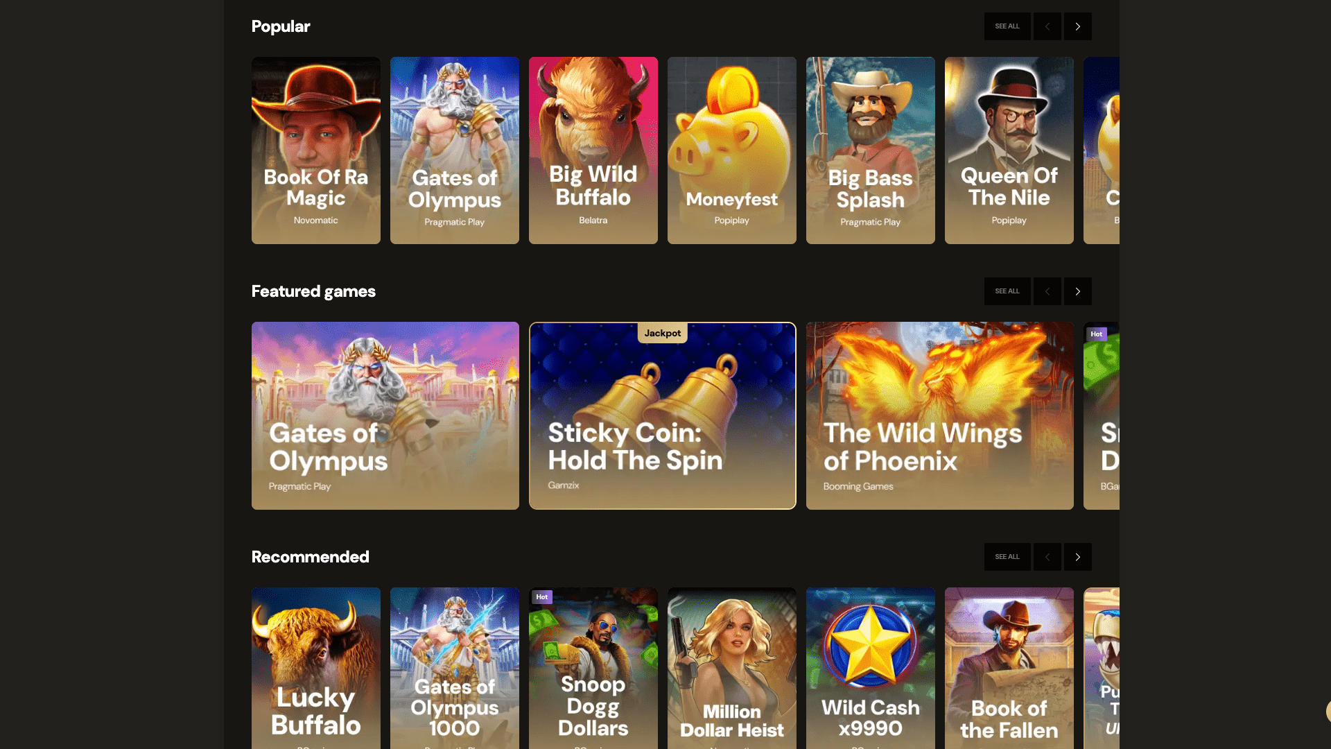 lucky ones casino games