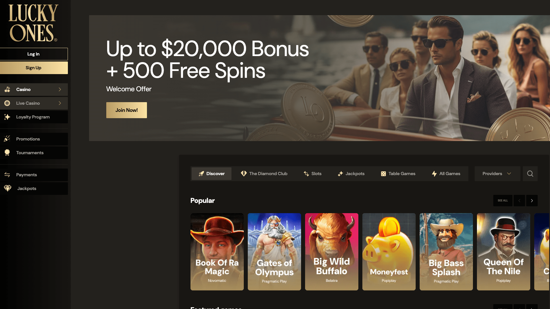 lucky ones casino homepage