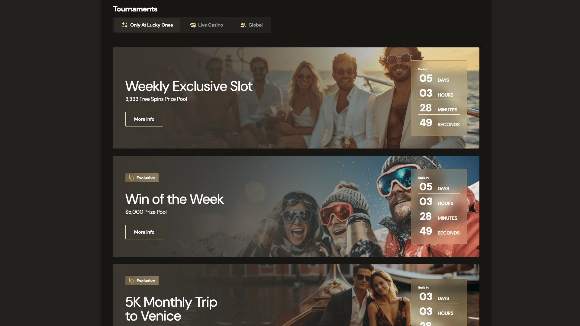 lucky ones casino tournaments