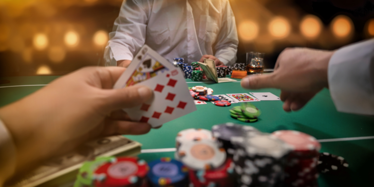 Two men playing poker