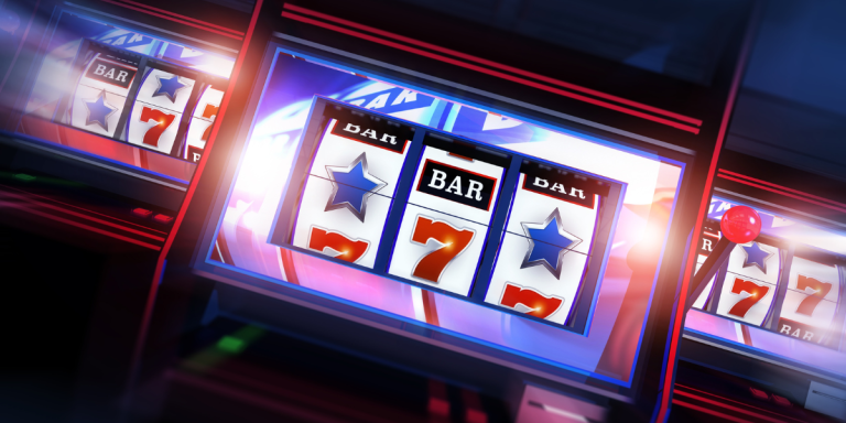 slot machine showing mid-spin